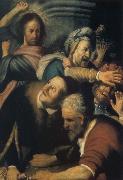 REMBRANDT Harmenszoon van Rijn, Christ Driving the Money Changers from the Temple